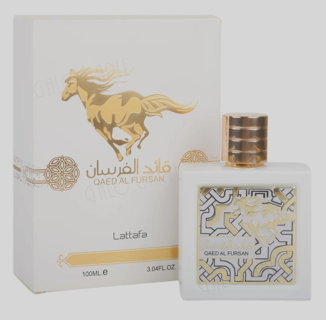 100 mL /3.4 FL Eau de Parfum (EDP) Qaed Al Fursan Perfume for Men | Tropical Pineapple Scent with Smoky Oud & Leather | Long-Lasting Arabian Fragrance