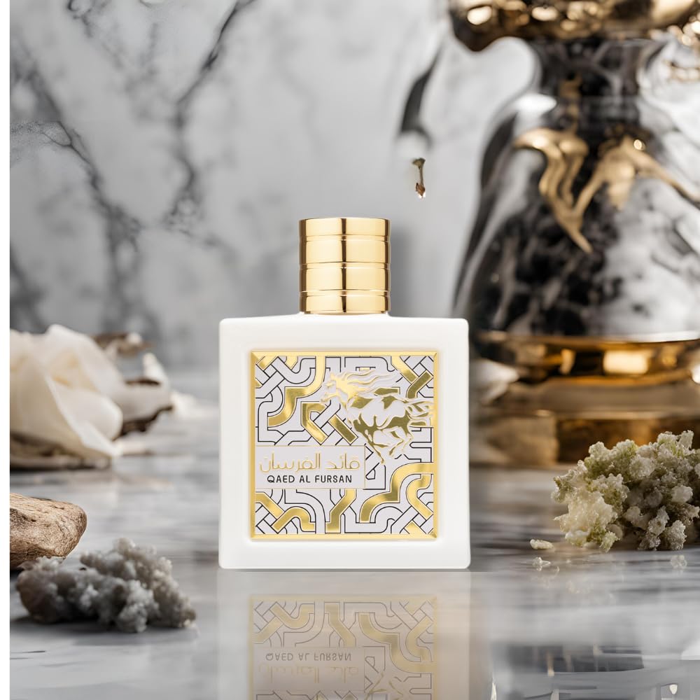 100 mL /3.4 FL Eau de Parfum (EDP) Qaed Al Fursan Perfume for Men | Tropical Pineapple Scent with Smoky Oud & Leather | Long-Lasting Arabian Fragrance